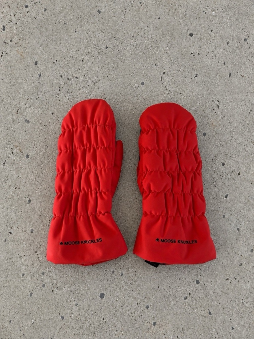 Moose Knuckles Nylon Down Filled Sidney Mittens Orange Peacock L/XL❤️